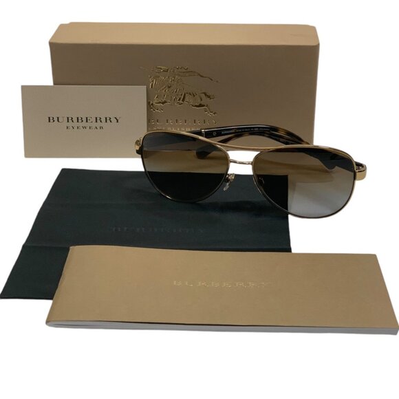 Burberry BE3080 Polarized Pilot Aviator Sunglasses – Unisex-59-14-135- NIB - Picture 2 of 13